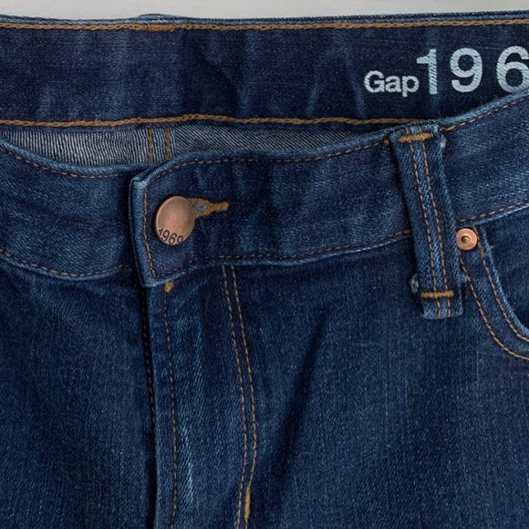 Gap 1969 Resolution Real Straight 33 / 16 Reg dark wash blue jeans #2 - Picture 10 of 15